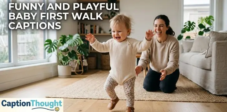 Funny and Playful Baby First Walk Captions